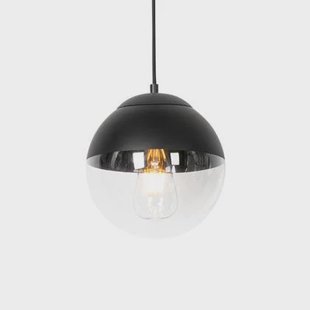 QAZQA Retro hanglamp zwart met helder glas 20 cm - Eclipse QAZQA Retro hanglamp zwart met helder glas 20 cm - Eclipse