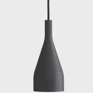 Hollands Licht Timber hanglamp medium Ø10 zwart essen, zwart snoer