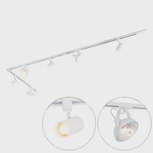 QAZQA 1-fase railsysteem met 6 spots wit verstelbaar - Magnax Jeana