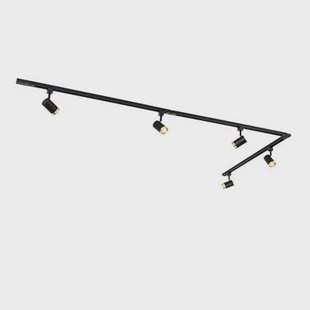 QAZQA Modern railsysteem met 5 spots zwart goud 1-fase - Iconic