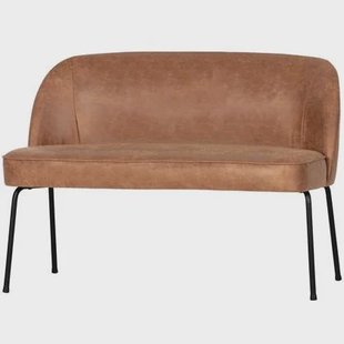 WOOOD Vogue Eetbank - Leer - Cognac - 83x120x59
