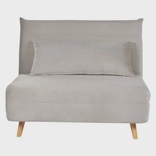 Beliani - SETTEN - Slaapbank 1-zits - Lichtgrijs - Fluweel