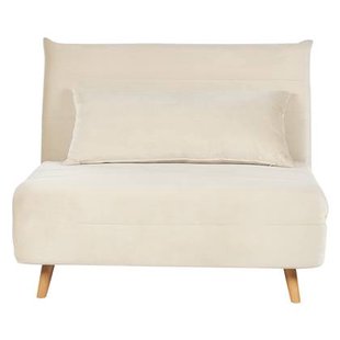 Beliani - SETTEN - Slaapbank 1-zits - Lichtbeige - Fluweel