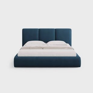 Windsor & Co Horizon Bedframe met Opbergvak - 180 x 200 cm - Chenille - Koningsblauw