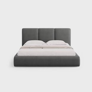 Windsor & Co Horizon Bedframe met Opbergvak - 200 x 200 cm - Chenille - Donkergrijs