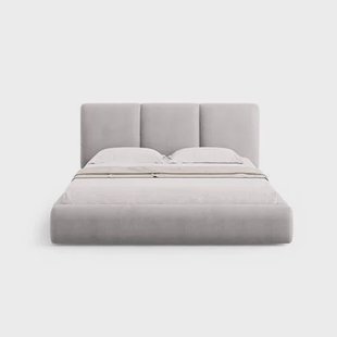 Windsor & Co Horizon Bedframe met Opbergvak - 200 x 200 cm - Chenille - Grijs
