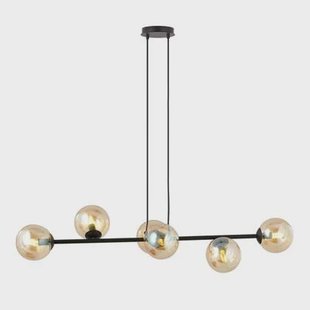 NADUVI Collection Zwarte hanglamp eettafel Valentino 6-lichts