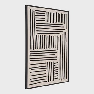 House Nordic - Wand Canvas Rechthoek - Beige katoen - 3x100x140cm