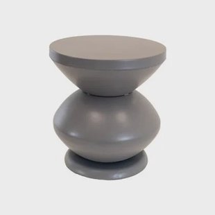 Lesli Living - Louis bijzettafel metaal ø35x37cm - grijs