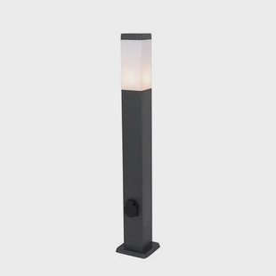 QAZQA Buitenlamp donkergrijs 80 cm met stopcontact IP44 - Malios