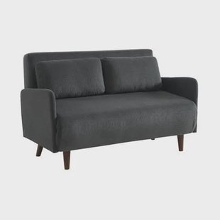 sweeek - 2-zits corduroy slaapbank met houten poten