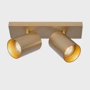 Atmooz Nuo 2 - Goud - Ø 7 cm - 2 Kantelbare Spots - Metaal - GU10 Fitting - 50W