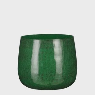 Mica Decorations Benson Bloempot - H22 x Ø24 cm - Metaal - Donkergroen Mica Decorations Benson Bloempot - H22 x Ø24 cm - Metaal - Donkergroen