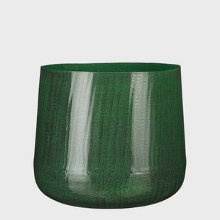 Mica Decorations Benson Bloempot - H24 x Ø26 cm - Metaal - Donkergroen