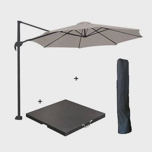 Garden Impressions Hawaii parasol S Ø300 zand + 80kg voet en hoes