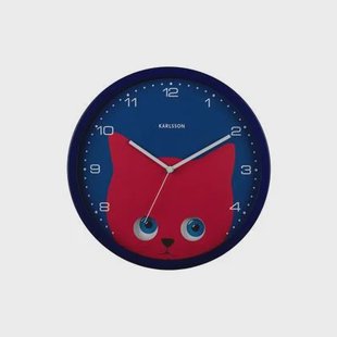 Karlsson - Wall Clock Peekaboo Cat