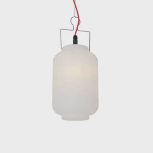 QAZQA Buiten hanglamp wit 20 cm met rode stekker IP44 - Pion