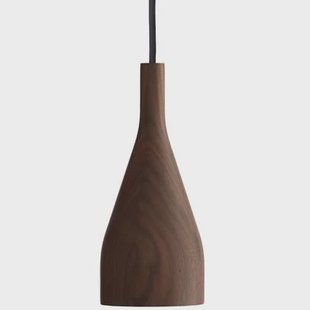Hollands Licht Timber hanglamp medium Ø10 walnoot, zwart snoer