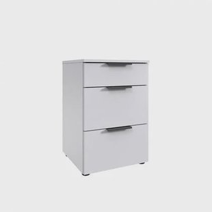 Nachtkastje Elda - Wit - Spaanplaat - 41x61x41cm (BxHxD)