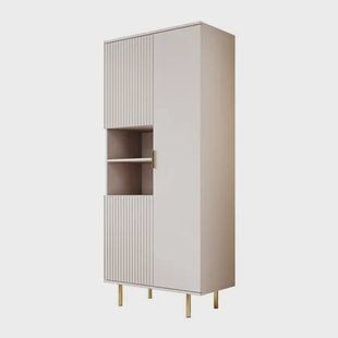Meubella - Vitrinekast Nicola - Beige - 80 cm