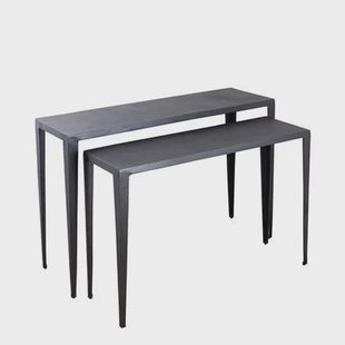 PTMD Rivva Black casted alu rectangle side table sv2