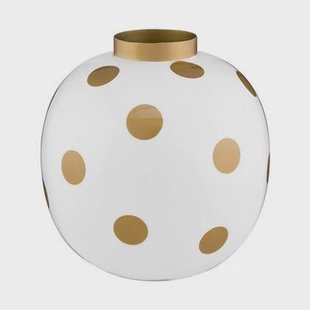 Pip Studio Vaas Dots - Bloemenvaas van Metaal - Wit| Goud - 23cm