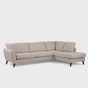 Giga Meubel - Hoekbank Stof - Beige|Zwart - 3-Zits Rechts 278cm - Inari