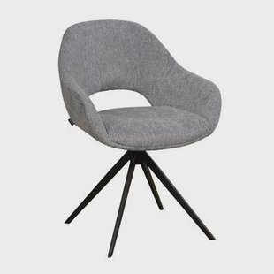 Eetkamerstoel Liperi - Grijs - Textiel