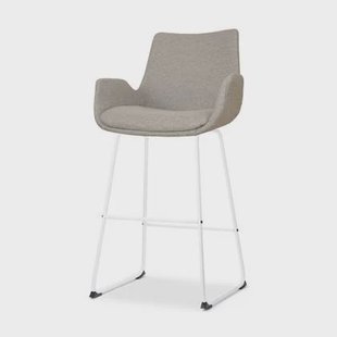 Nolon Nino-Eef Barkruk Warm Grijs - met Armleuning - Wit - 65 cm