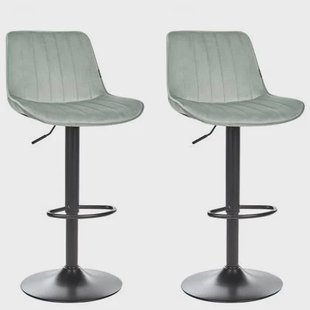 Beliani - DUBROVNIK - Barkruk set van 2 - Mintgroen - Fluweel