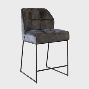 Bronx71 Velvet barkruk Janna antraciet 70 cm Bronx71 Velvet barkruk Janna antraciet 70 cm