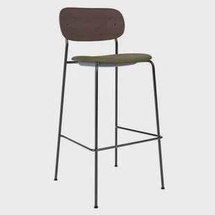 Audo Copenhagen Co Bar barkruk H105 zitting Siërra 0441 donker eiken