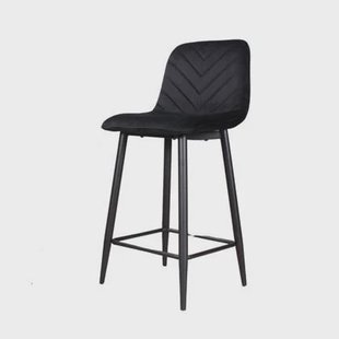 DS4U Gaby barkruk velvet 65 cm 2.0 - zwart