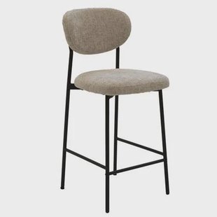 Giga Meubel - Barstoel Beige Stof - 44x50x97cm - Vajèn - Set van 2 Giga Meubel - Barstoel Beige Stof - 44x50x97cm - Vajèn - Set van 2