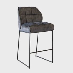 Bronx71 Velvet barkruk Janna antraciet 82 cm