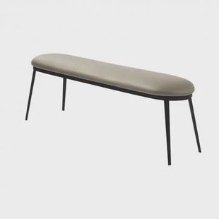 Nordic Home Arvid bankje - 140 cm - leer - taupe Nordic Home Arvid bankje - 140 cm - leer - taupe