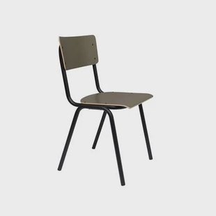 Zuiver Back To School Eetkamerstoelen Mat Groen - Set van 4