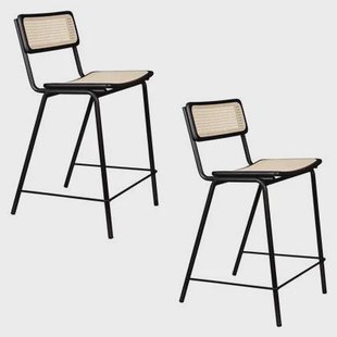 Zuiver Jort Barkruk 66.5 cm Naturel|Zwart - Set van 2