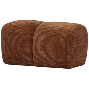 WOOOD Mojo Poef - Ribstof - Roest Bruin - 80x60x45 WOOOD Mojo Poef - Ribstof - Roest Bruin - 80x60x45