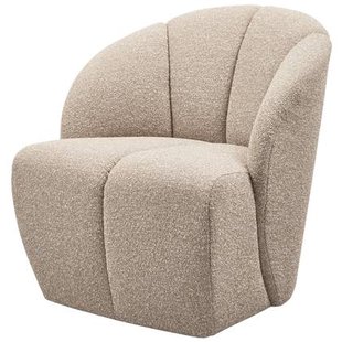 WOOOD Mojo Draaifauteuil - Bouclé - Beige Melange - 75x68x77 WOOOD Mojo Draaifauteuil - Bouclé - Beige Melange - 75x68x77