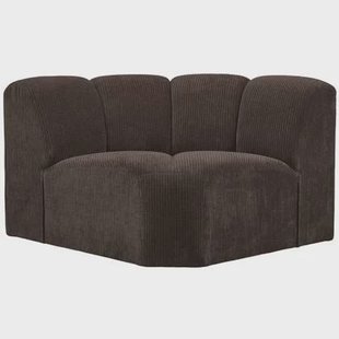 WOOOD Mojo Bank Hoekelement - Ribstof - Bruin - 75x68x77