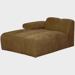 WOOOD Mojo Chaise Longue Elementenbank links - Ribstof - Honing Geel WOOOD Mojo Chaise Longue Elementenbank links - Ribstof - Honing Geel