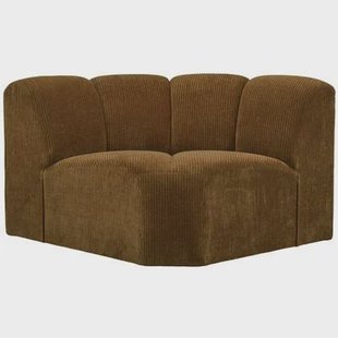 WOOOD Mojo Bank Hoekelement - Ribstof - Honing Geel - 75x68x77