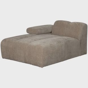 WOOOD Mojo Chaise Longue Elementenbank Links - Ribstof - Donker Zand