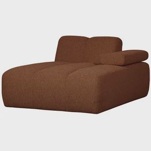WOOOD Mojo Chaise Longue Elementenbank Rechts - Bouclé - Roest Bruin