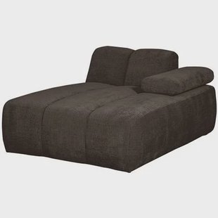 WOOOD Mojo Chaise Longue Elementenbank Rechts - Ribstof - Bruin
