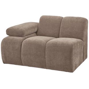 WOOOD Mojo 1-Zits Bank Met Arm Links - Ribstof - Zand - 74x120x97