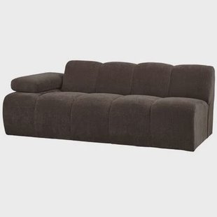 WOOOD Mojo 2-Zits Bank Met Arm Links - Ribstof - Bruin - 74x200x97