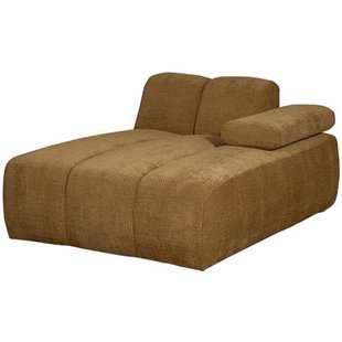 WOOOD Mojo Chaise Longue Elementenbank Rechts - Ribstof - Honing Geel