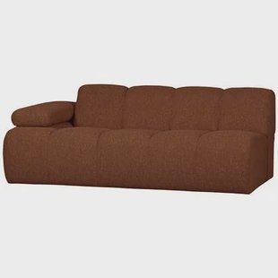 WOOOD Mojo 2-Zits Bank Met Arm Links - Bouclé - Roest Bruin Melange